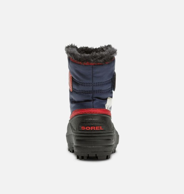 Kids Snow Boots Navy/Red - Sorel Toddler Commander™ - 250-HSZLEY